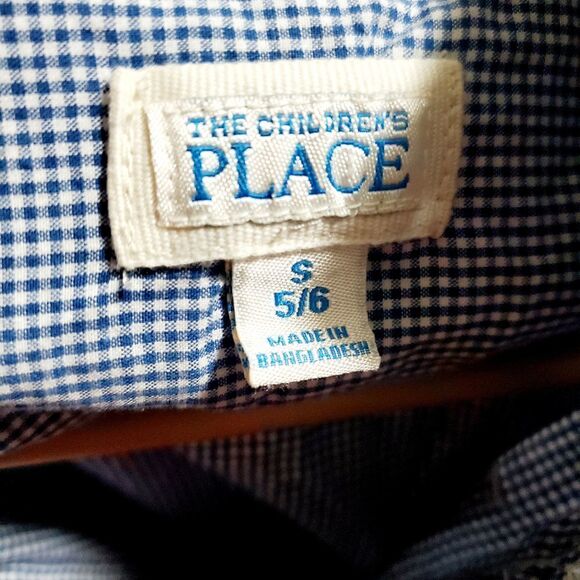 Children's Place Blue/White Checkered Shirt Size 5/6 - Picture 7 of 7